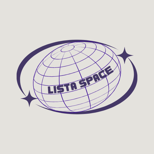 Logótipo da Lista Space: globo com órbita e estrelas